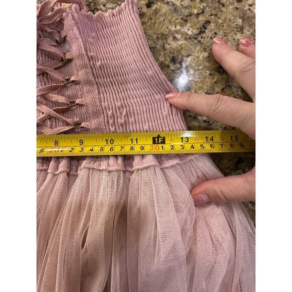 BOHO Y2K Coquette Baby Doll Tube Top Pink Balletcore Fairy Whimsical Size XS - Picture 11 of 11